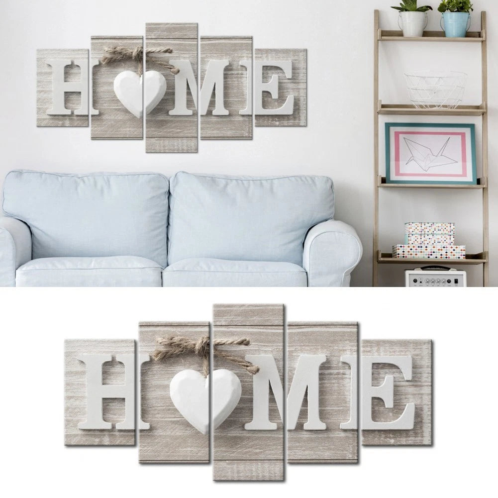 5Pcs Wall Art Prints Set Unframed Fiber Cloth Decor for Home Aesthetics