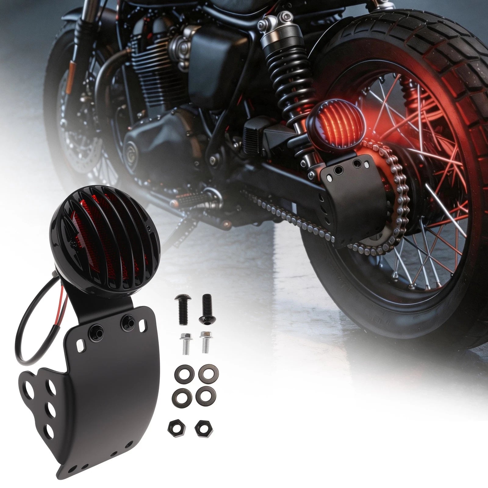 Set of 1 LED Tail Light for Motorcycle (Metal Plastic)