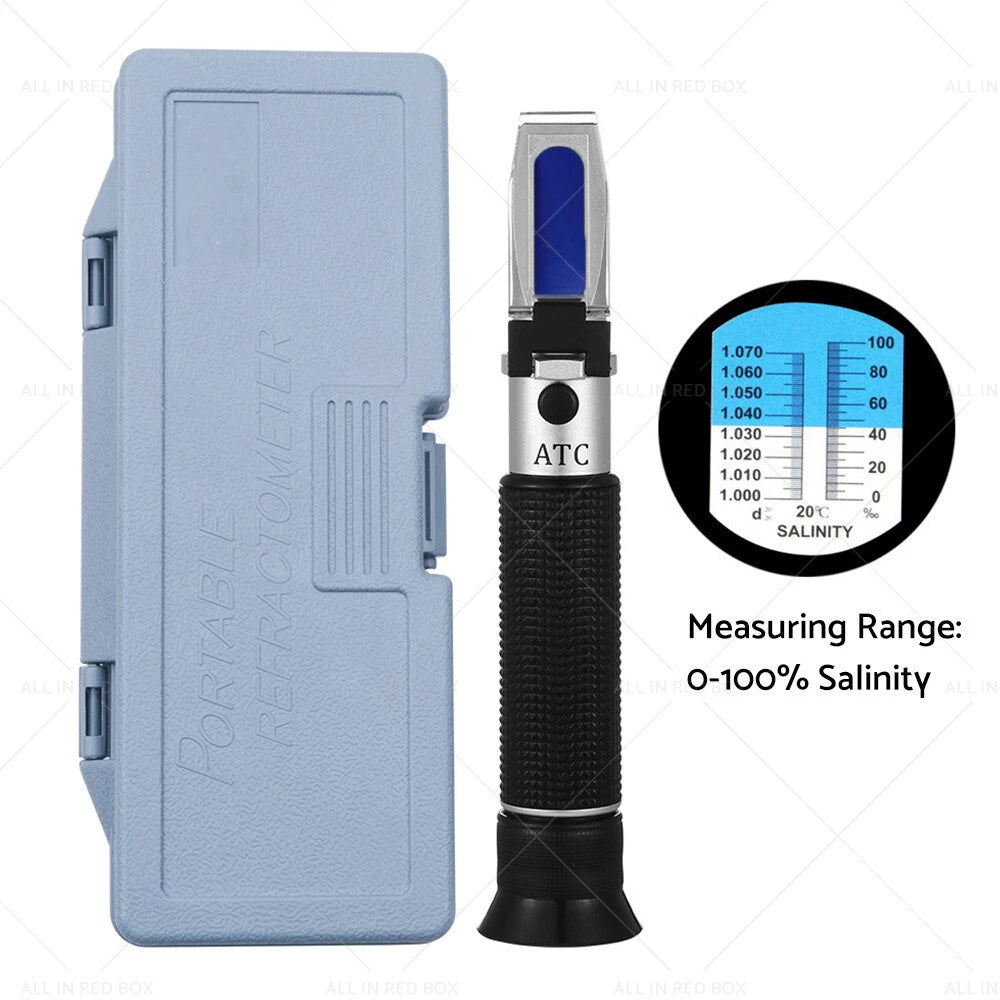 Salinity Refractometer Meter for Aquarium Sea Salt Water Tester (0-100%)