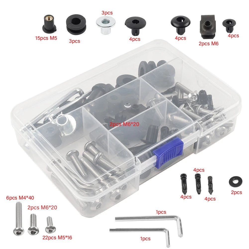 Screws Fairing Bolts Kit for Honda CBR1000RR (2017–2019) Metal + Plastic