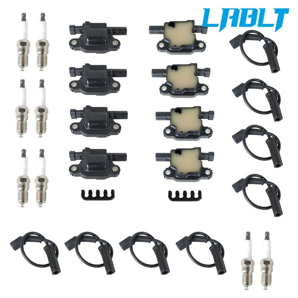 Ignition Coil, Spark Plug, Wire Set for Chevrolet GMC Sierra Cadillac (2005–2017)