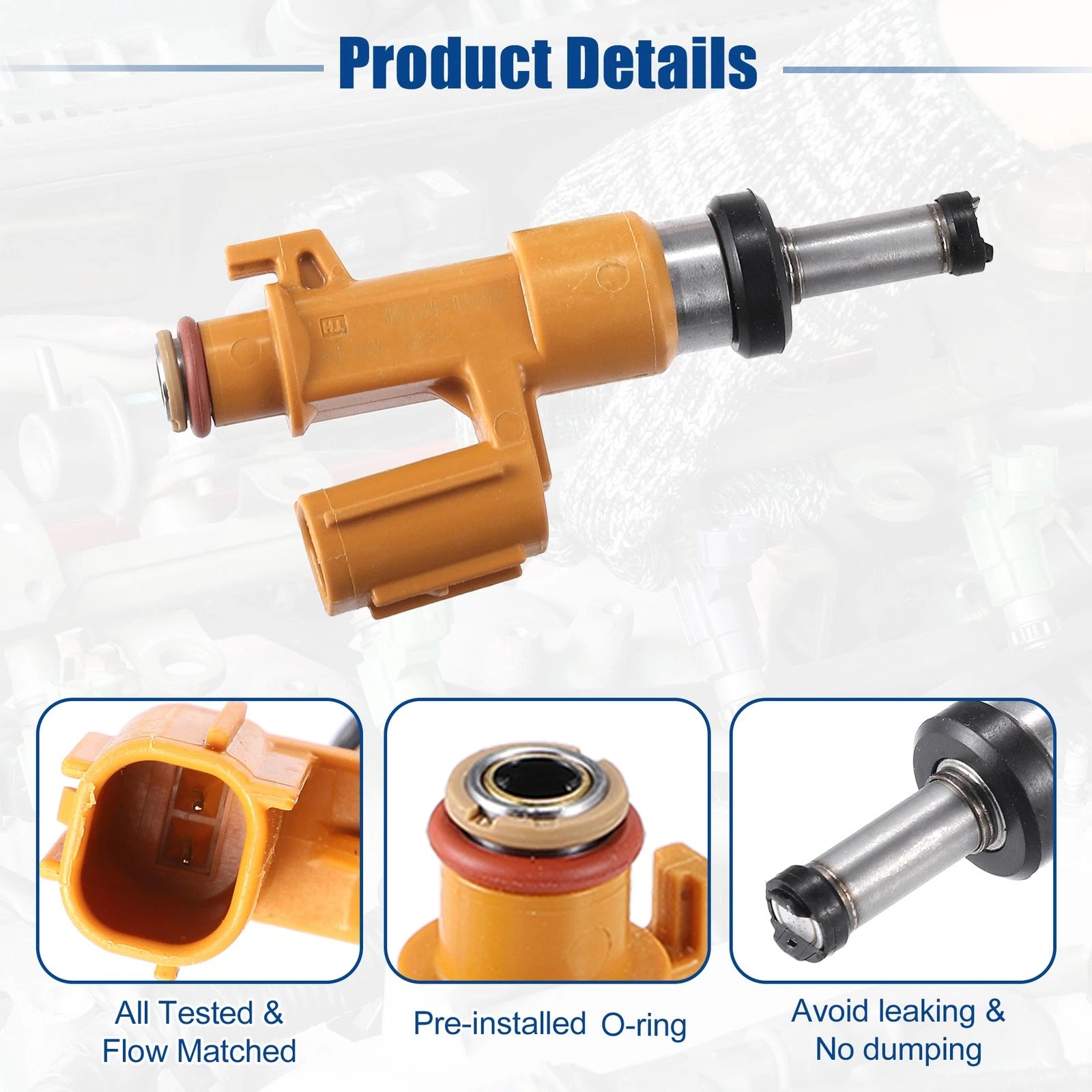6pcs Fuel Injector Nozzle Replacement for Toyota Avalon XSE (2019–2020)