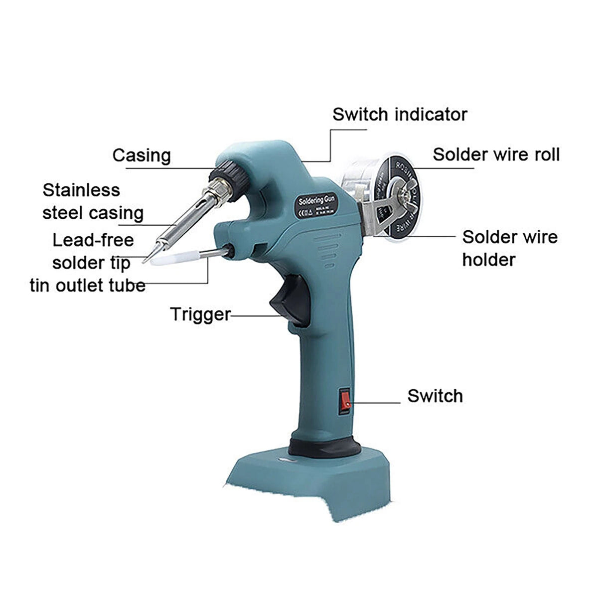 Cordless Soldering Iron Gun for Makita 18V Battery Tool