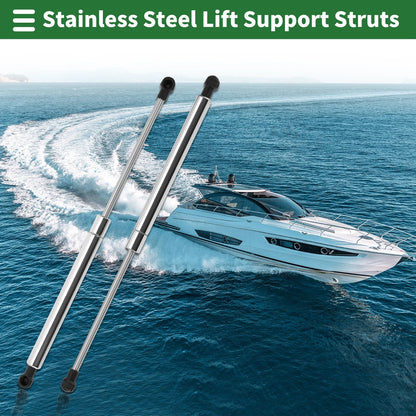 2Pcs 15inch Stainless Steel Boat Lift Support Struts Gas Springs