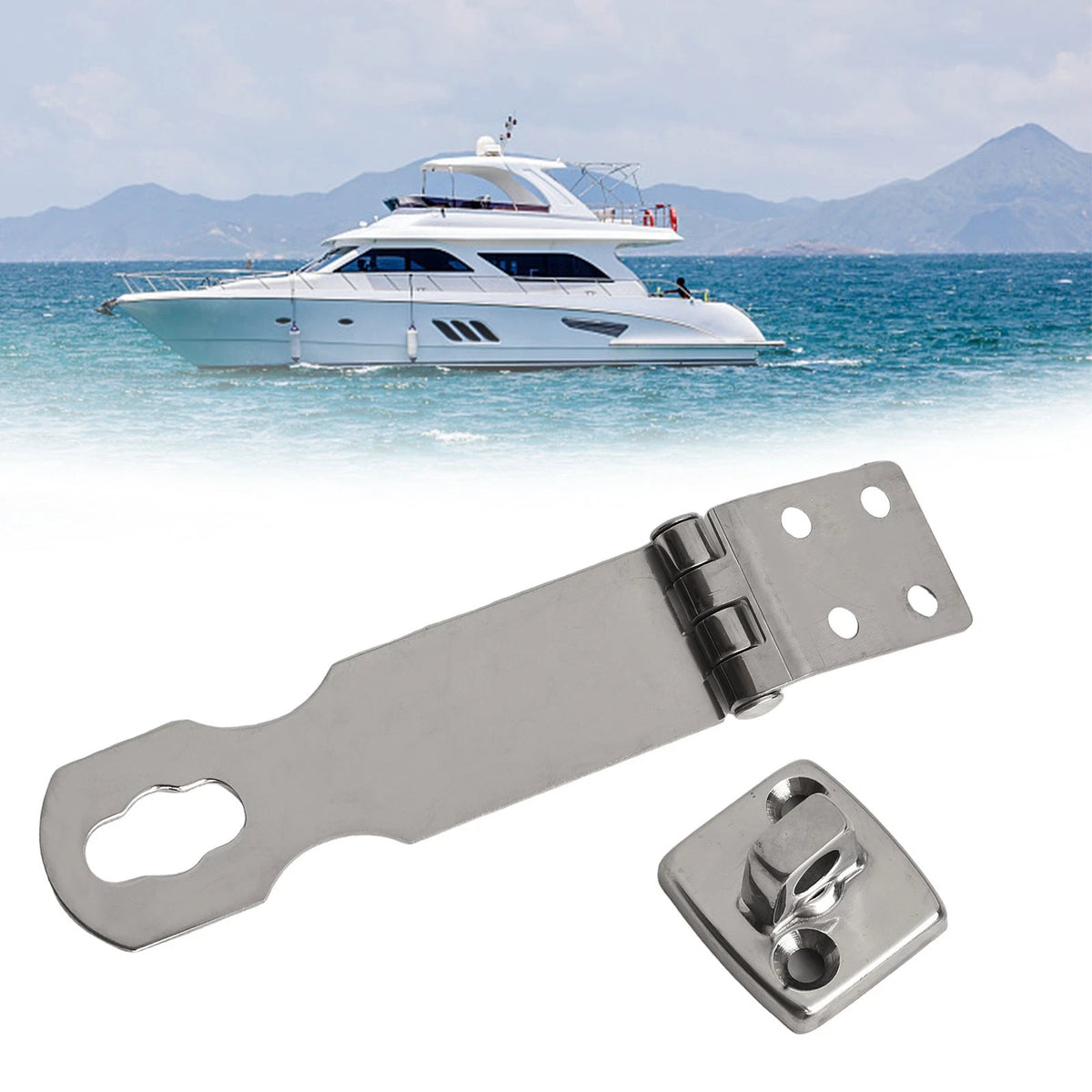 1 Pcs Boat Swivel Eye Hasps in Metal Finish for Universal Use