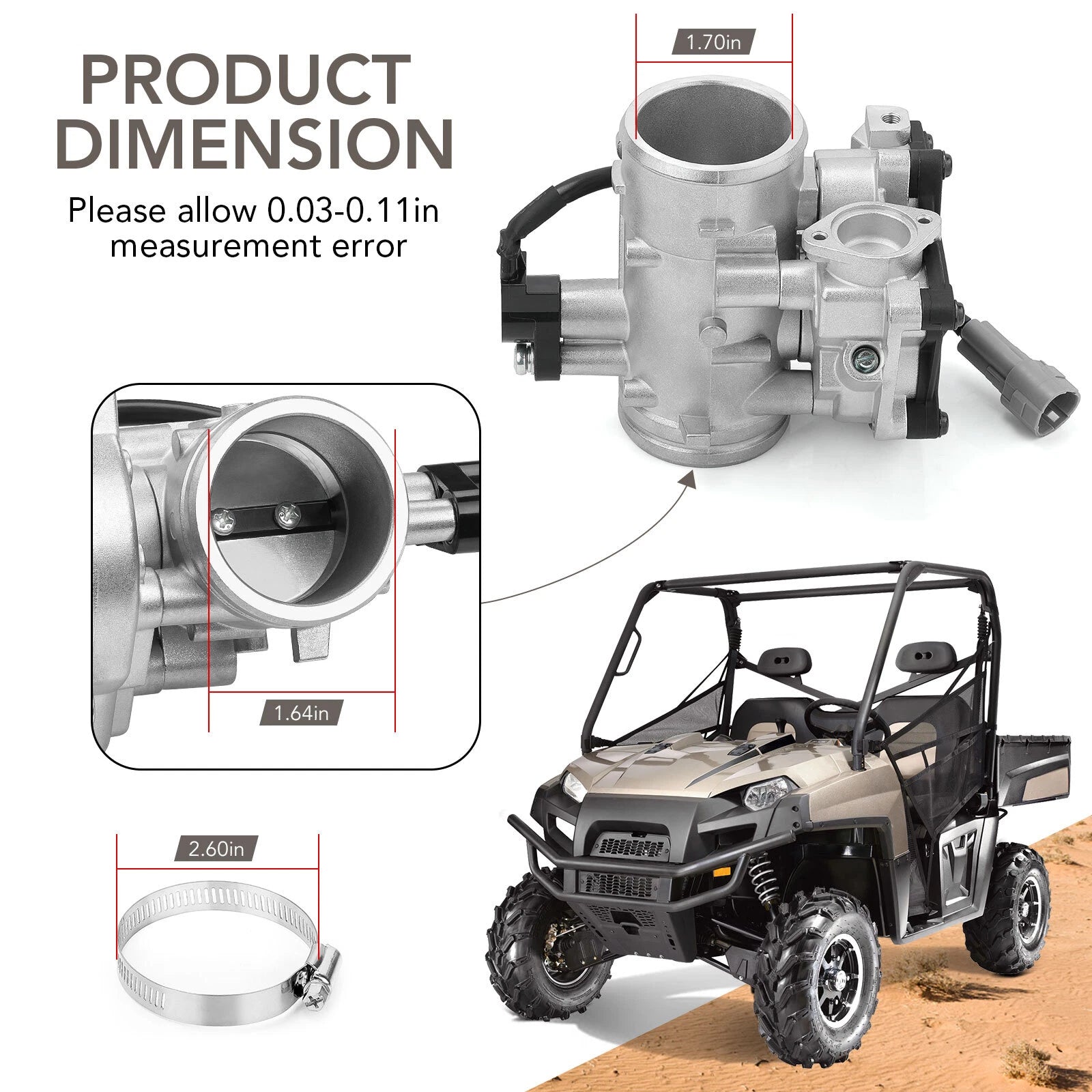 Throttle Body for Polaris Sportsman 800 Touring, Ranger RZR 800 (2009–2010) 2204189