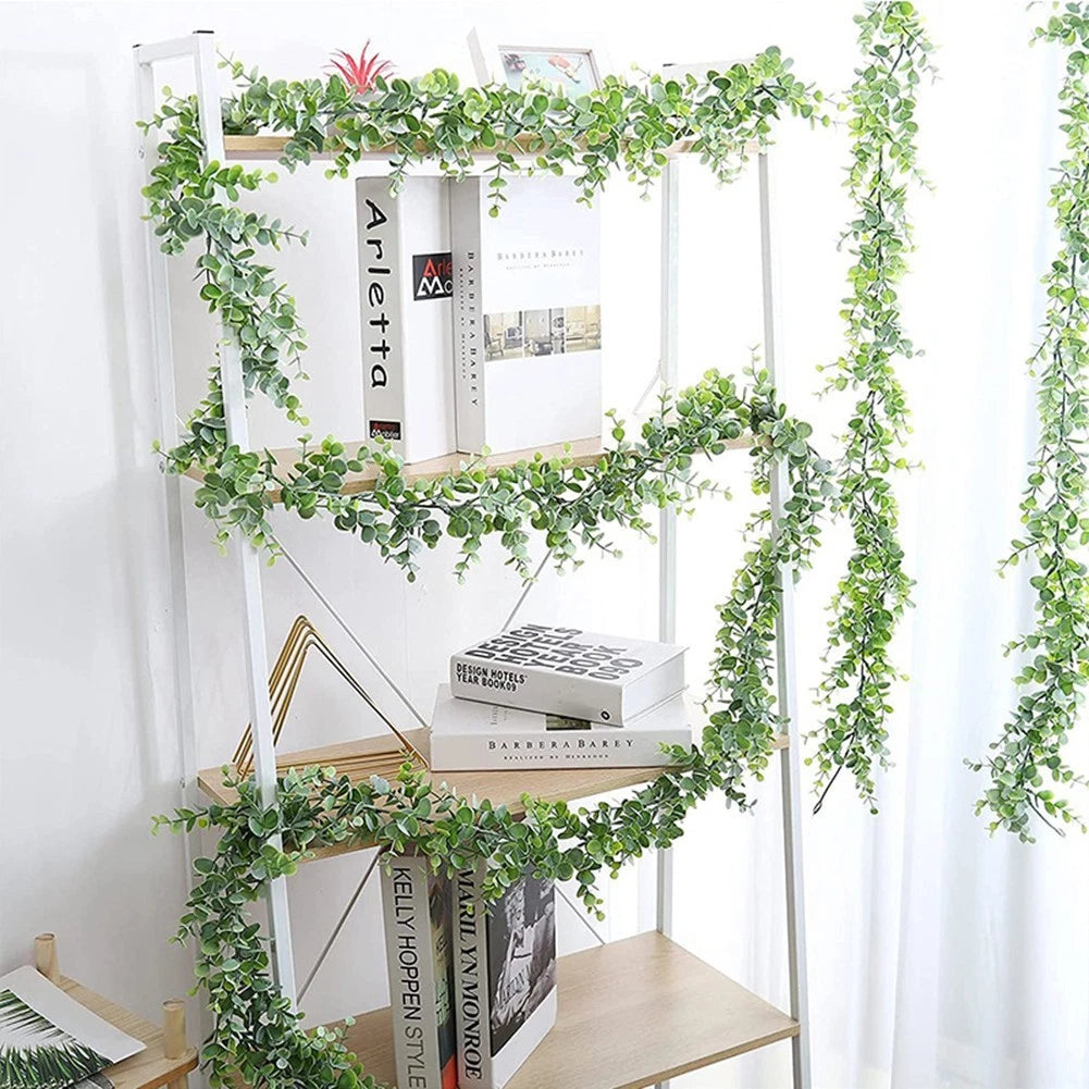 Eucalyptus Vine Greenery for Office Hanging Decor (Plastic Rattan)