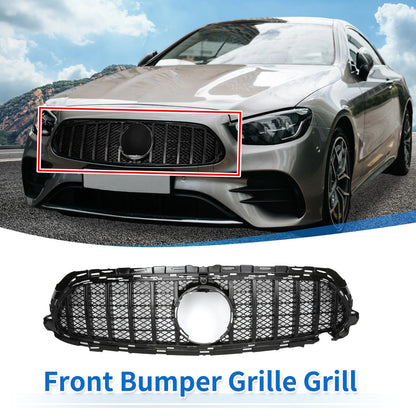 Front Upper Bumper Grille for Mercedes E200 AMG Body Styling Black (2010–2018)