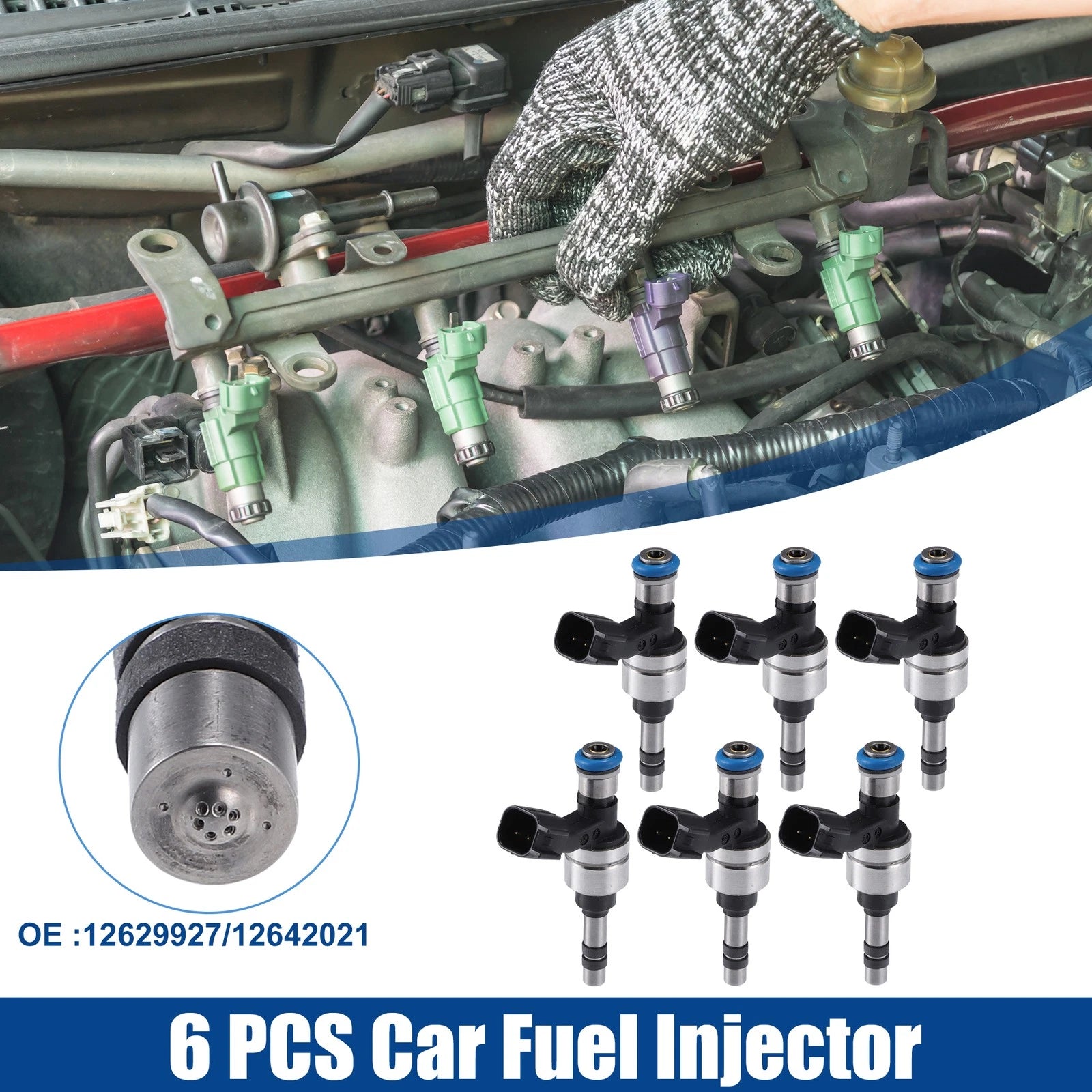 6pcs Fuel Injector Nozzle Replacement for Chevrolet Equinox (2010–2011)