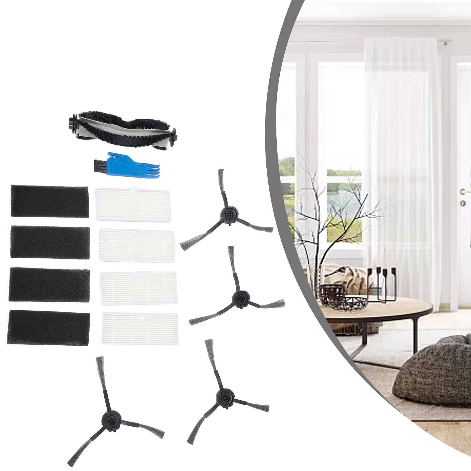 Set of 4 Side Brushes for Robot Vacuum Cleaner (Compatible with )