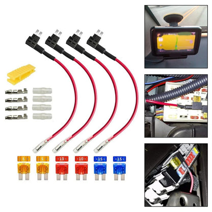 4Pcs AddACircuit Fuse Holder & Wire Harness for Universal Applications