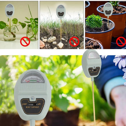 4X Soil Tester with Dual Probe for Moisture, pH & Sunlight Levels