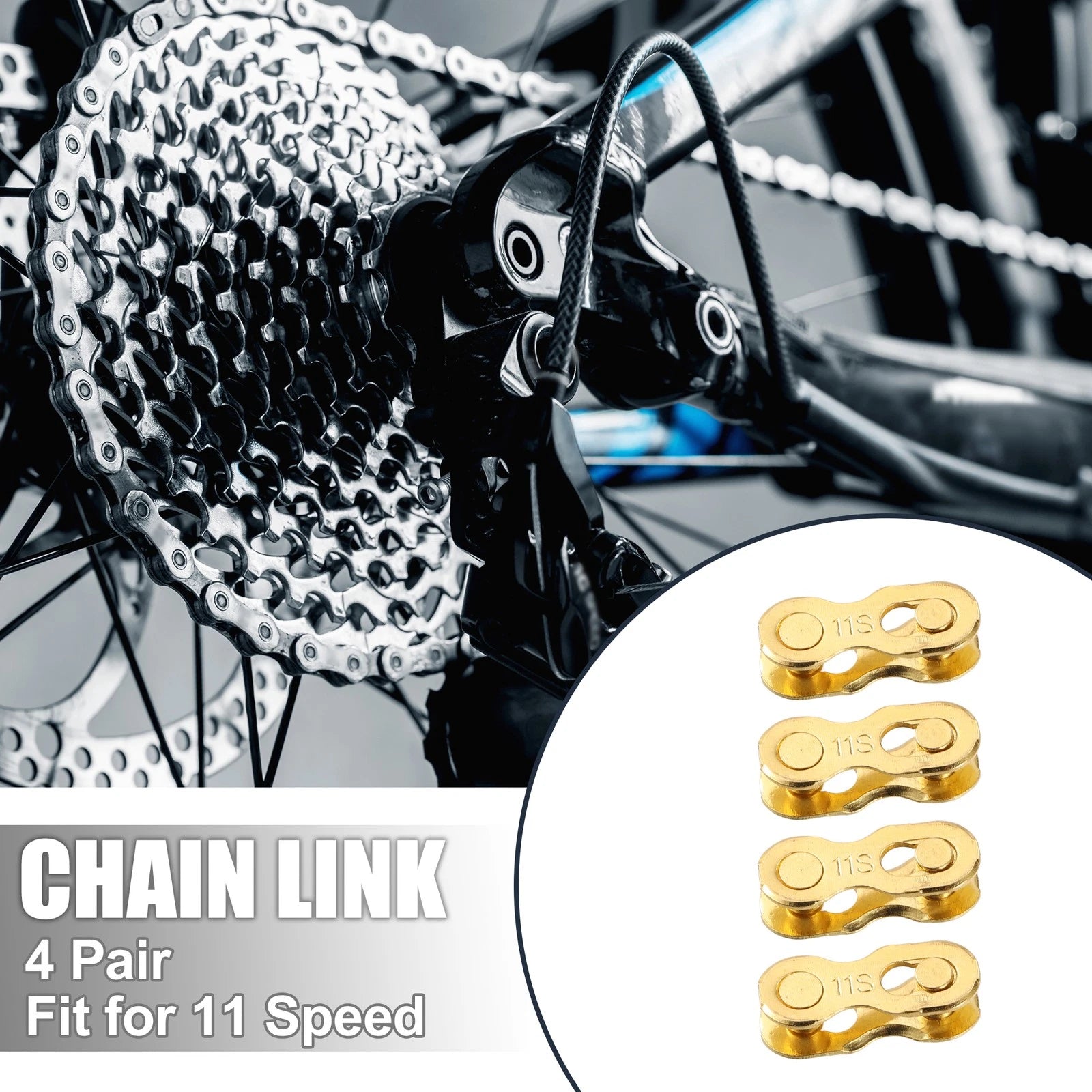 11 Speed Gold Tone Chain Master Link Connectors Pair for Bike Bicycle MTB