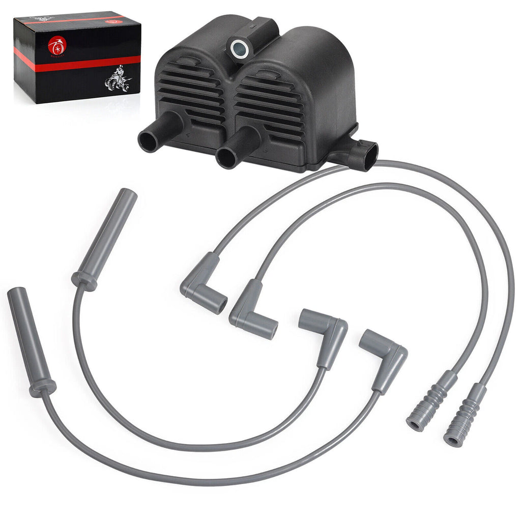 Dual-Fire Ignition Coil & Spark Plug Wire Cap for Sportster 883 1200 (1998–2003)