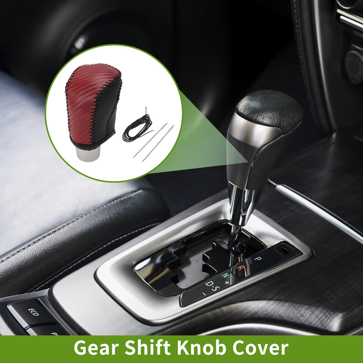 1 Pc Gear Shift Knob Cover for Honda Civic (2016–2021) Red Carbon Fiber