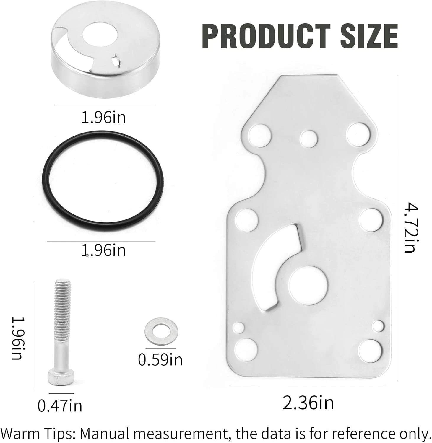 Water Pump Service Kit 68T-W0078-00 for Yamaha Marine 4-Stroke 6HP 8HP (2000–2023)