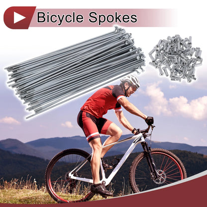 Set 14G Bicycle Spokes 141mm Carbon Steel Galvanized for Bike Wheel (72)