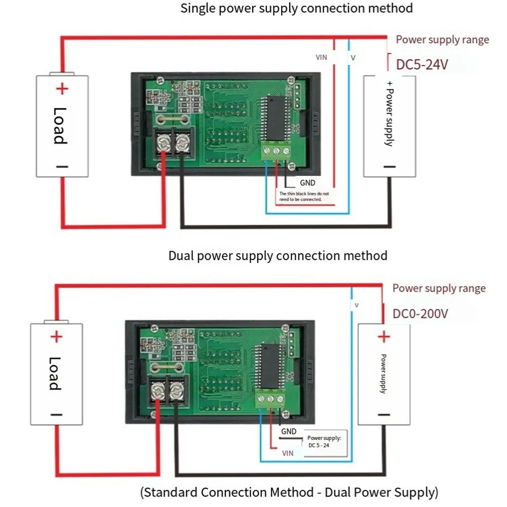 LED Display Power Supply Meter with Over Current Protection (DC5~24V)