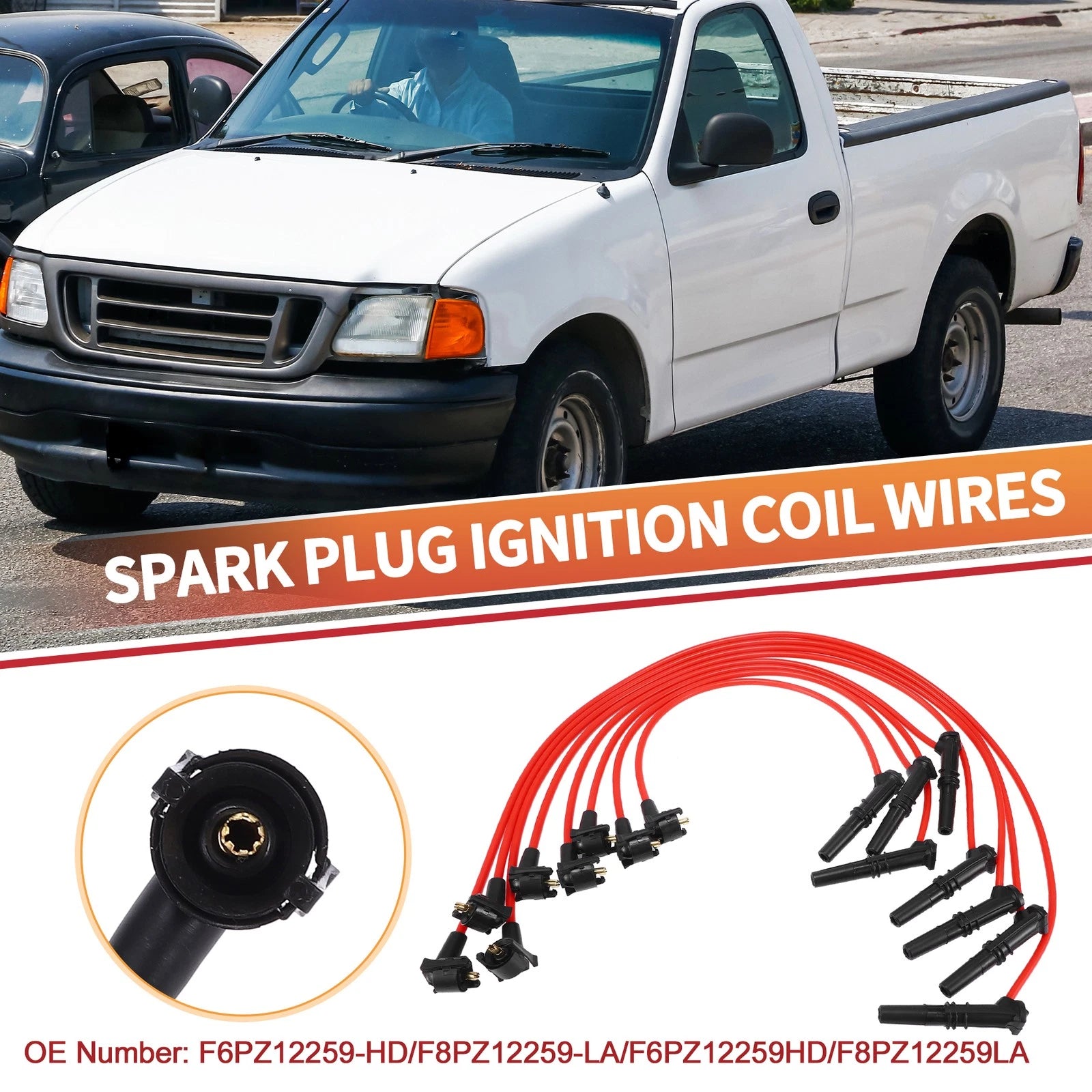 8 Pc Spark Plug Wire Ignition Coil Cable Set for Ford Crown (2005–2008)