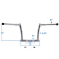 10'' Chrome Chizeled Z-Bar Handlebars for Harley FLD (2012–2016), FXDB (2013–2017)