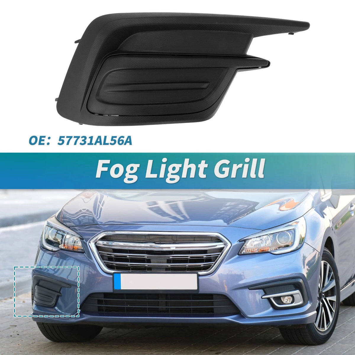 Right Side Fog Light Grill Replacement for Subaru Legacy (2018–2019)
