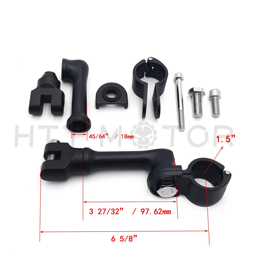 Footpeg Mounting Kit for Gear Skull (1.5", Chrome, Black)