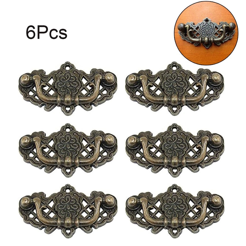 6Pc 6738mm Antique Bronze Door Handle Pull Kitchen Cabinet Drawer Knob Hardware