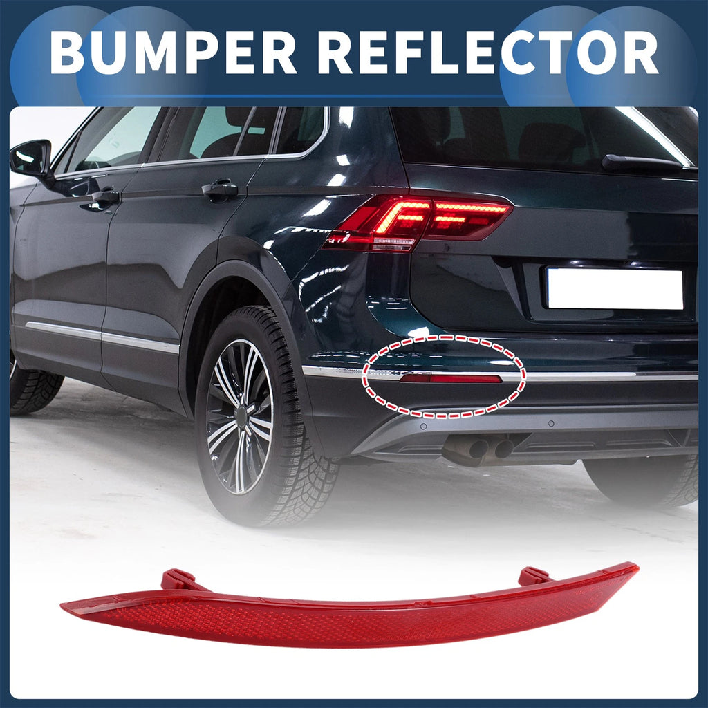 Bumper Reflector Rear Left Replacement for Volkswagen CC (2008–2012) Plastic