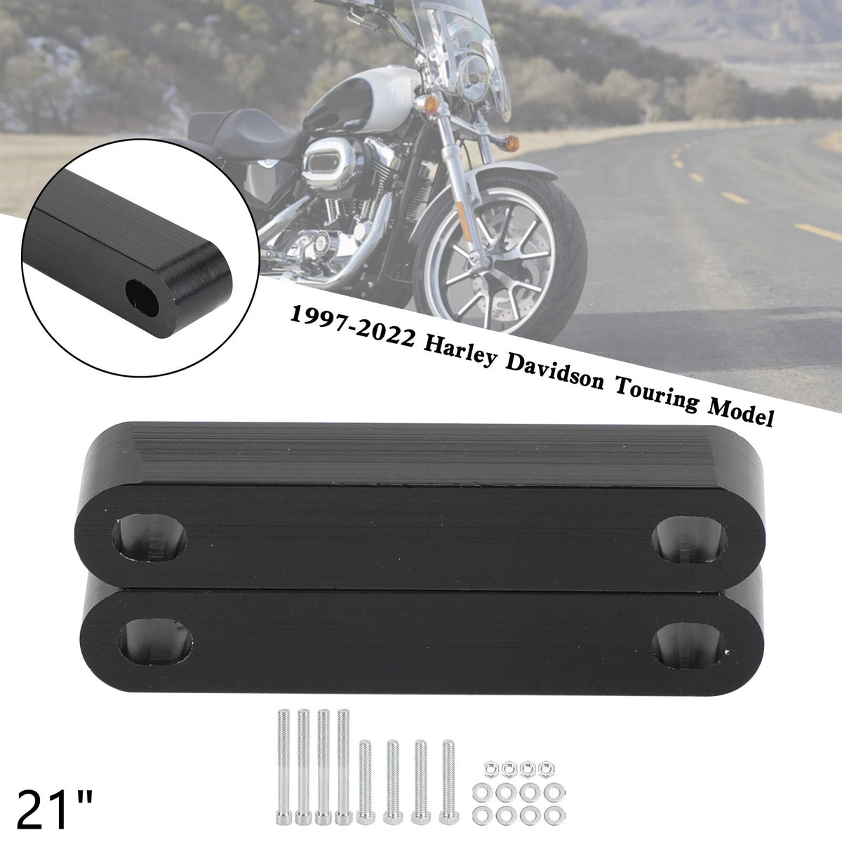 21" Front Fender Spacers for Harley Touring Electra Street Glide (1997–2022) T9