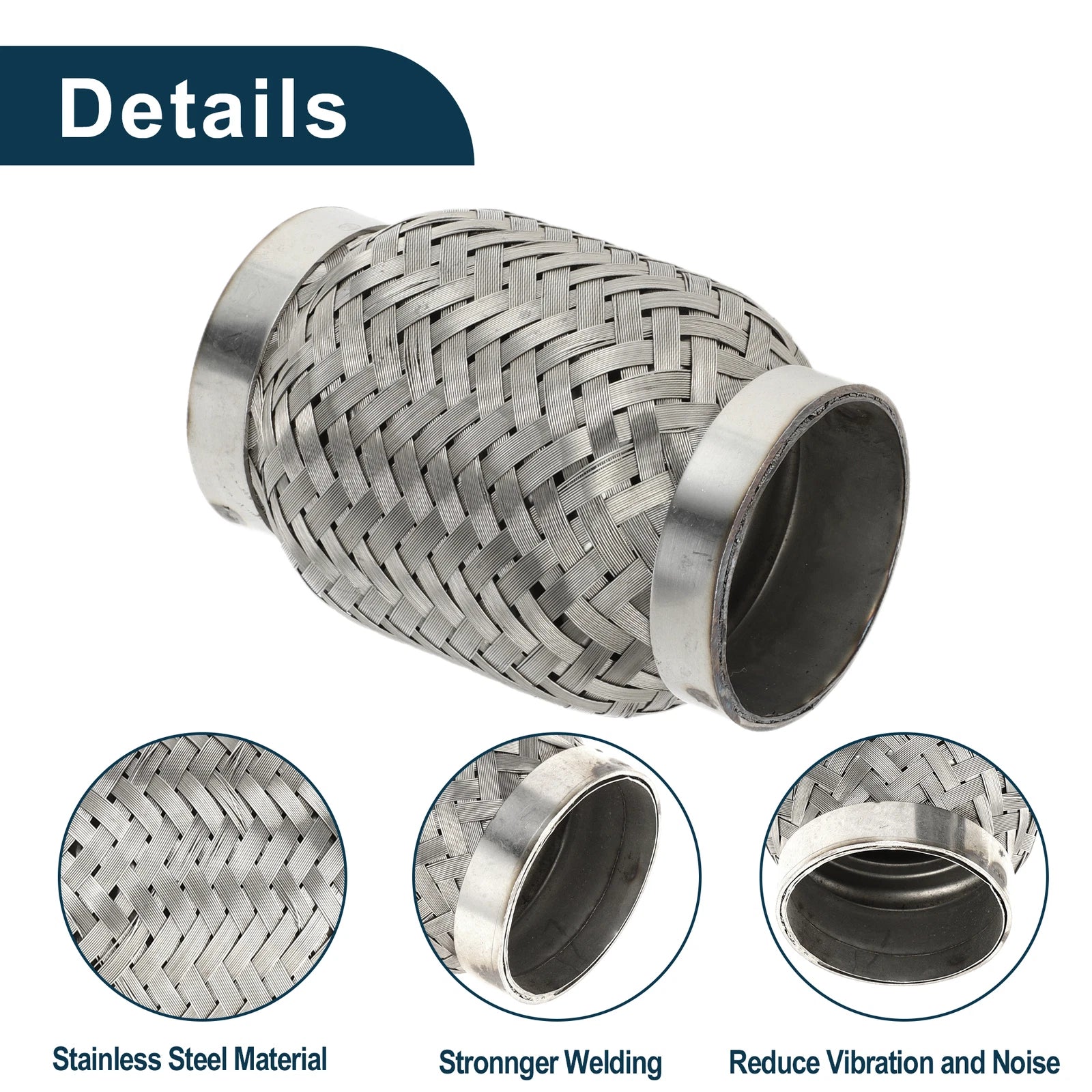 Exhaust Flex Pipe 2.16 Inch OD for Universal Applications (1Pc)