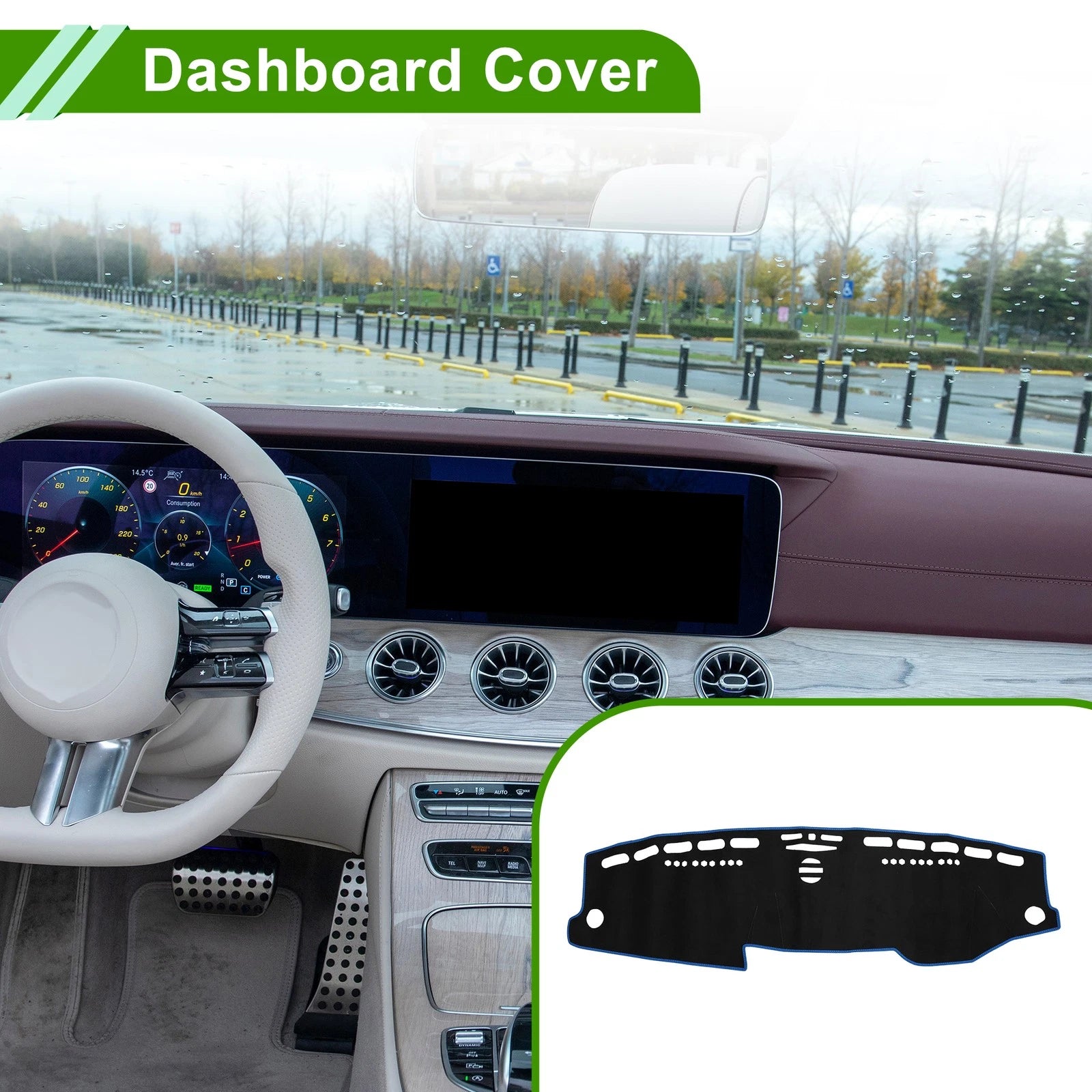 Dashboard Dash Cover Mat Sun Protector for Mercedes E-Class (2010–2016)