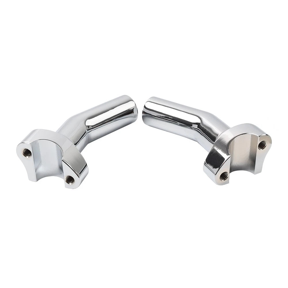 Set of 2 Pullback Handlebar Risers Chrome for Harley Dyna Softail Road King (1" Bar)