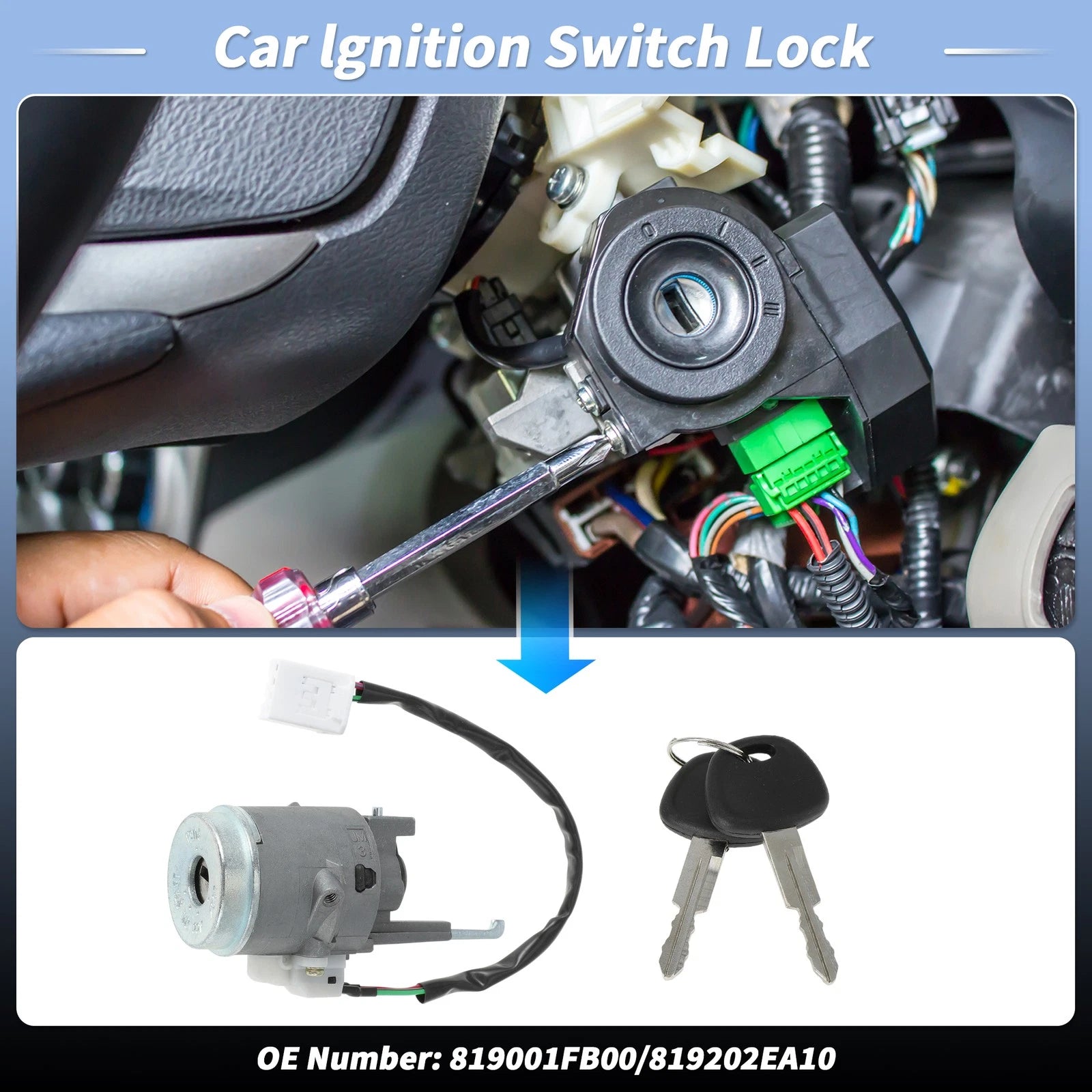 Ignition Lock Cylinder with 2 Keys for Hyundai Tucson (2005–2009)