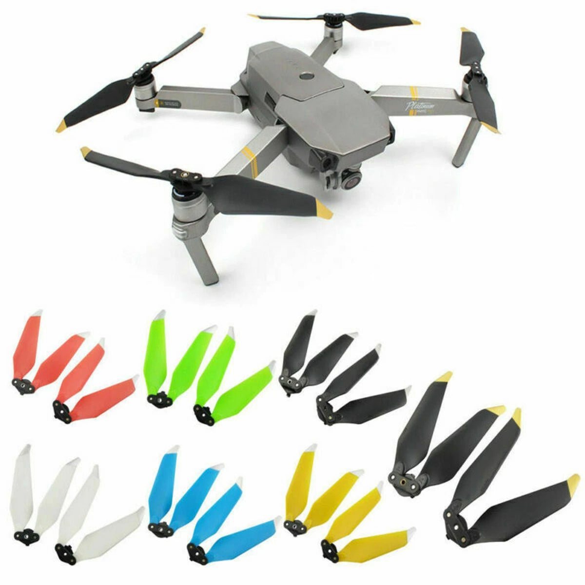 2X Quick-Release Color Propellers 8331F for DJI Mavic Pro Platinum (2016–2018)
