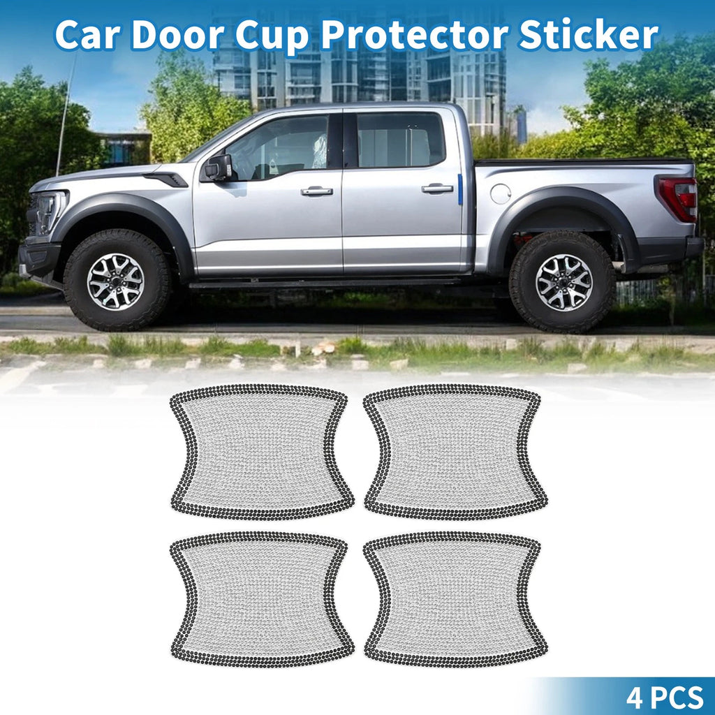 Car Door Handle Protector for (8x10cm, White/Black)