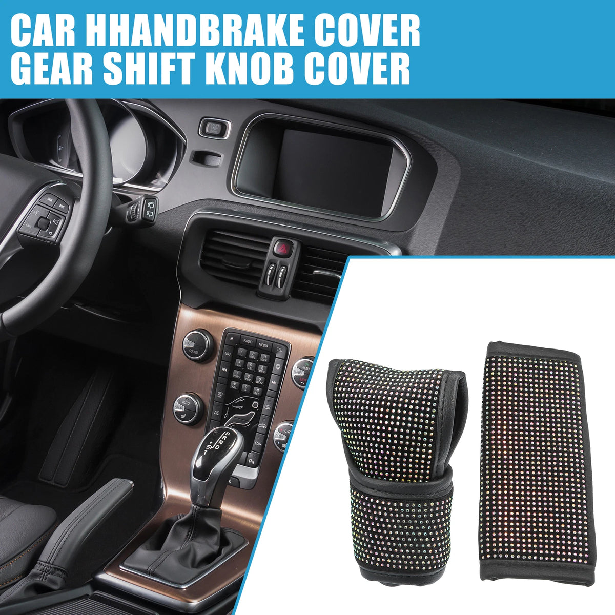 Set of 2 Handbrake Gear Shift Knob Covers Universal Multicolor
