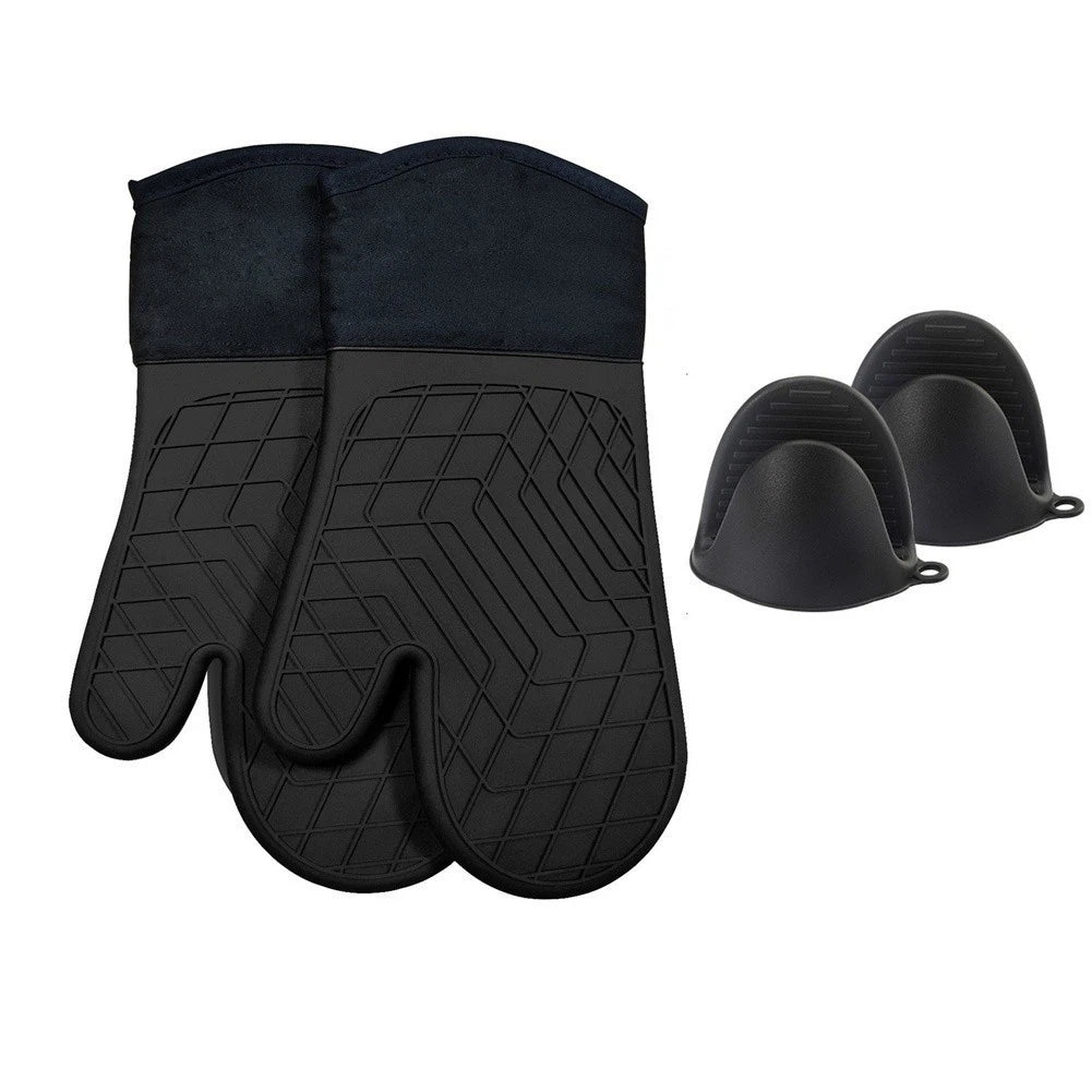 Heat Proof Silicone Oven Gloves for Cooking (33.5x18.5x2cm)
