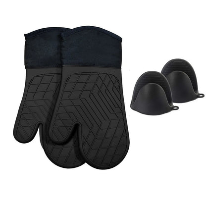 Heat Proof Silicone Oven Gloves for Cooking (33.5x18.5x2cm)