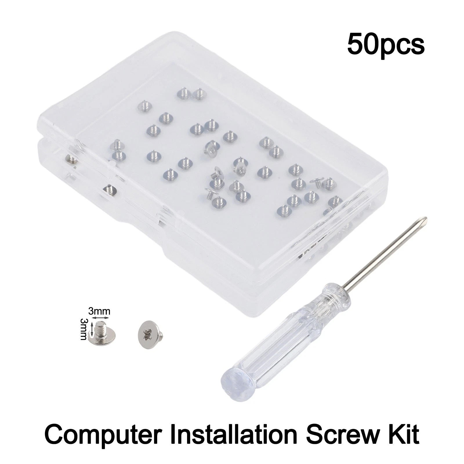 50 pcs M2x2 Flat Head Cross Screws Nickel Plated for Computer Chassis