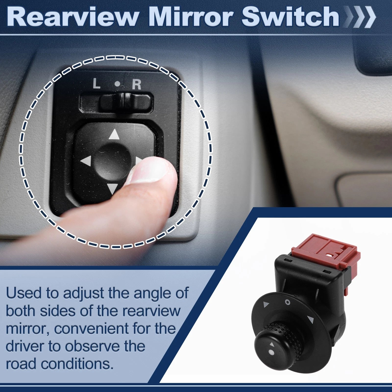 Power Mirror Switch for Citroen C2 MK1 (2002–2009) No.185526 Black