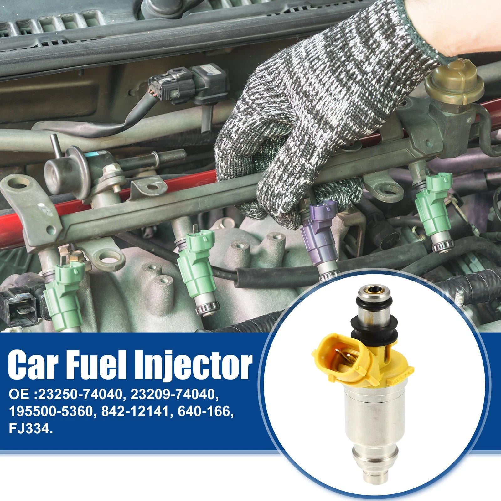 Fuel Injector Nozzle Replacement 4 Piece Set for Toyota Celica (1990–1992)