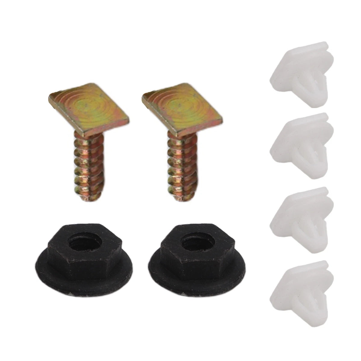 Front Trim Fastener Clips Metal Screw Wheel White 4Plastic White Clips