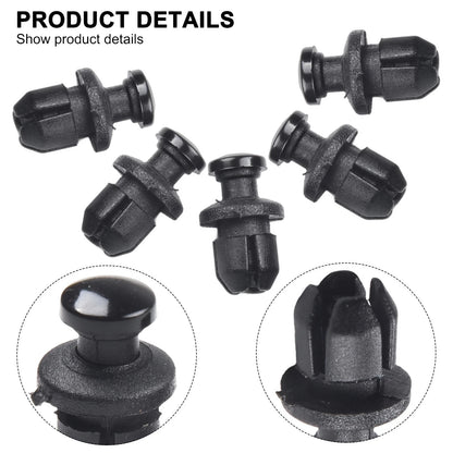 Set of 10 Car Fairing Clips for Bodywork (8mm Hole, Black)