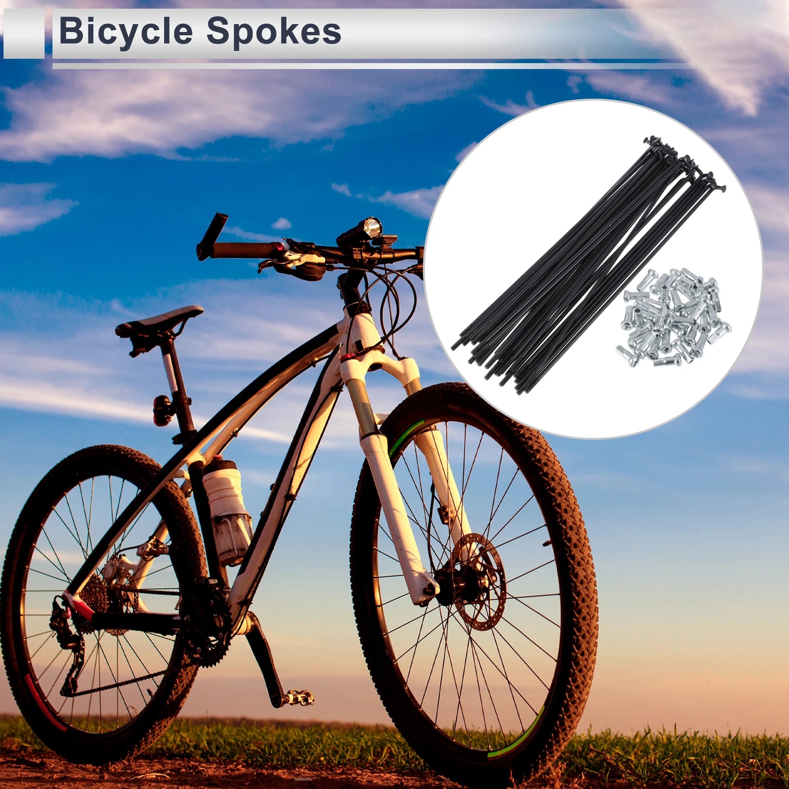 Bicycle Spokes Nipple Steel 13G 155mm Set for Universal (All Models)