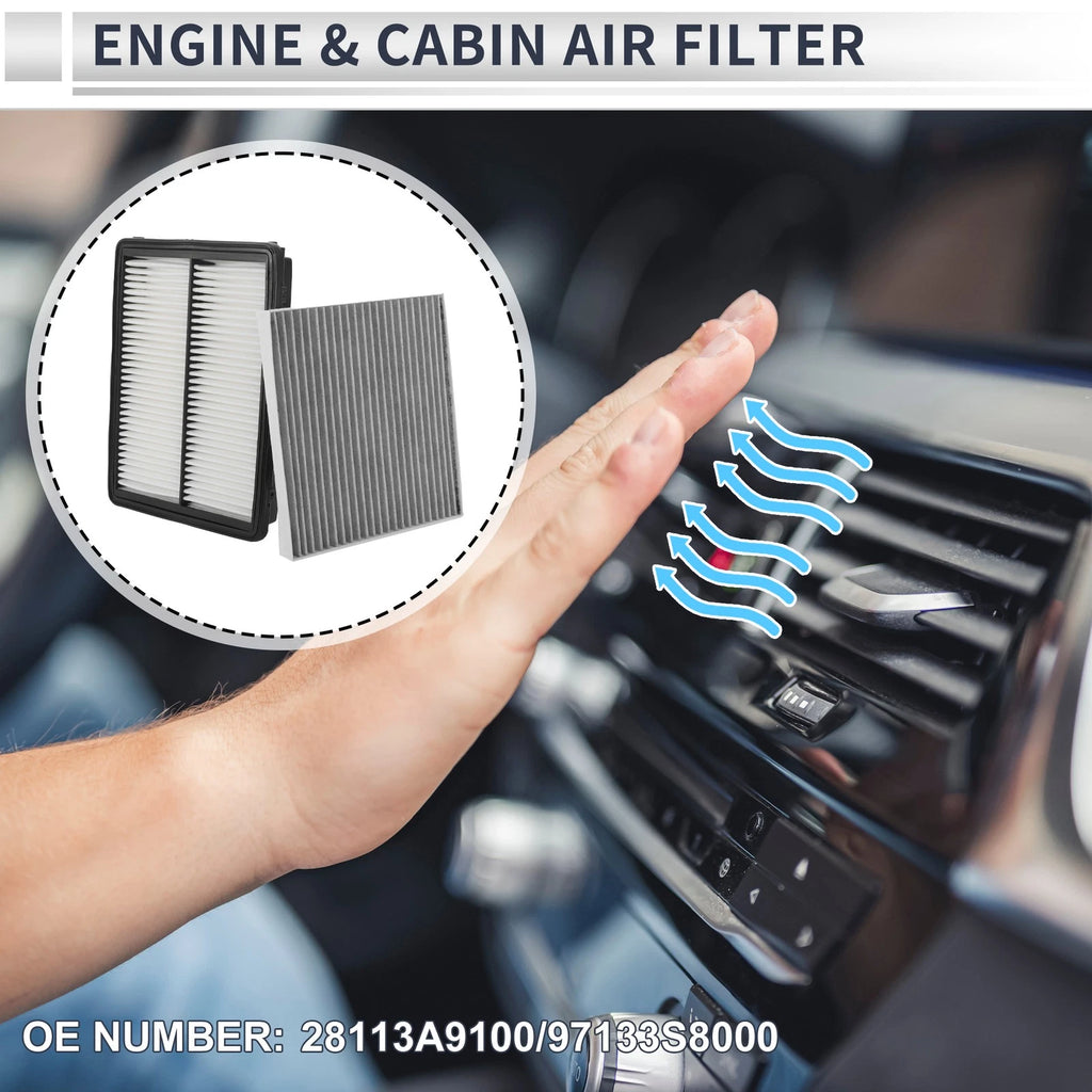 Engine Cabin Air Filter Combo Replacement for Hyundai Palisade 3.8L (2021–2024)