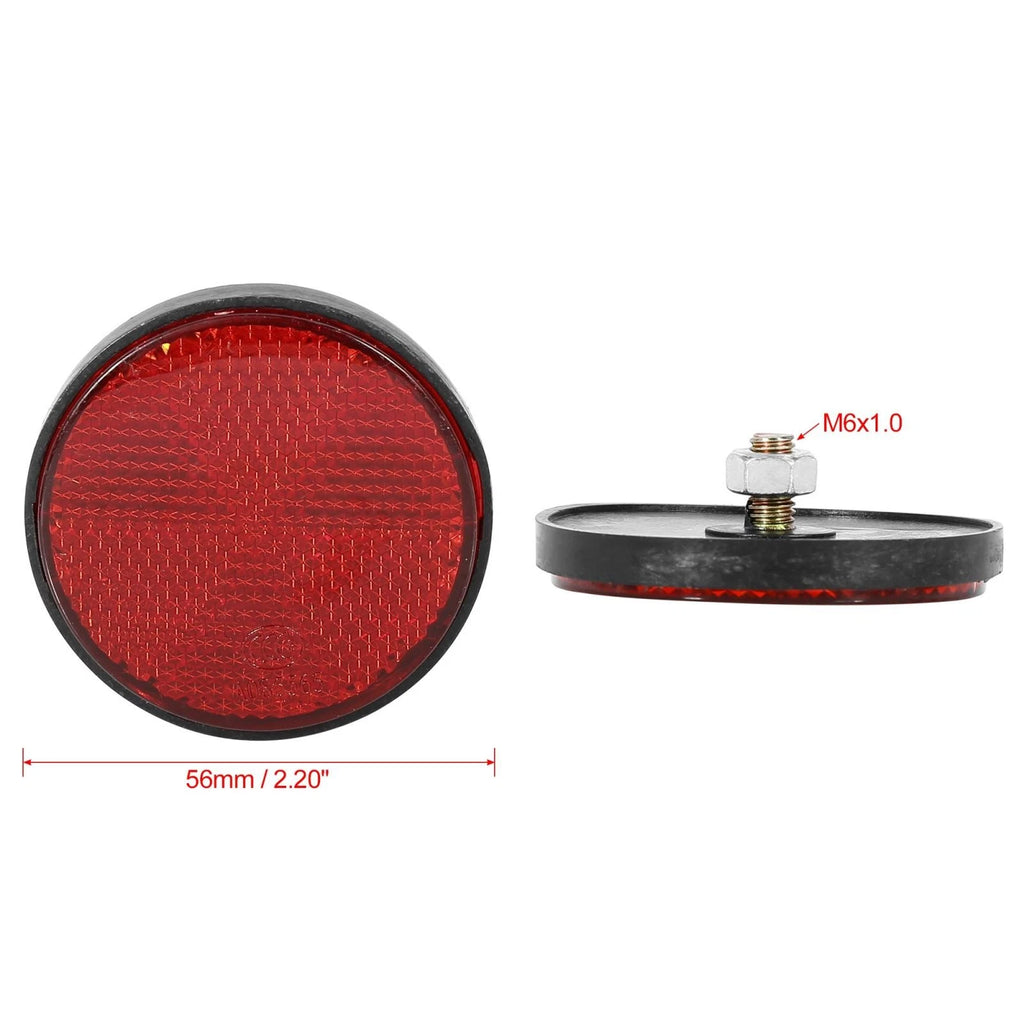 Warning Reflector Screw Mount Replacement for Motorcycle Bike M6x1.0 Red (Universal)