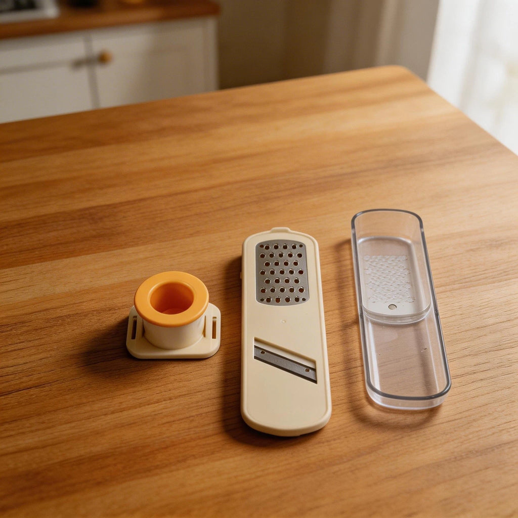 3-in-1 Garlic Grinder Kitchen Tool with Easy Clean Safety Hand Guard