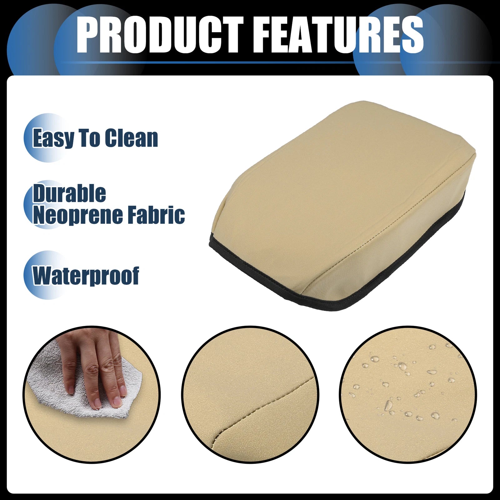 Armrest Protector Cover Pad for Mitsubishi Outlander (2016–2022) Light Brown