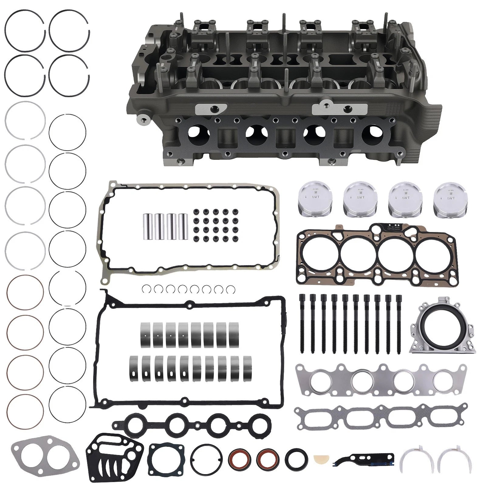 1.8T Engine Gaskets Piston Ring Kit + Cylinder Head for Audi A4 TT VW Jetta (1996–2006)