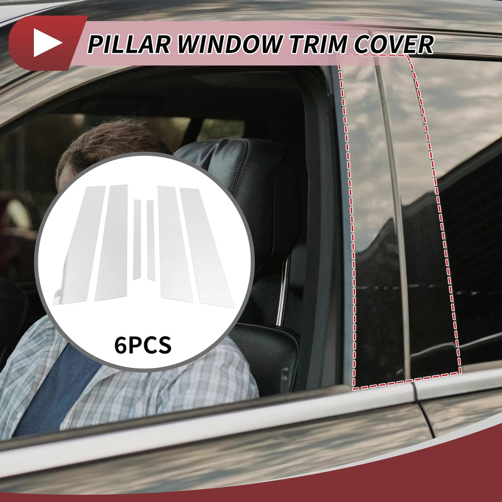 Door Pillar Window Trim 6 Pcs Replacement for Mercedes E Class (2010–2015)